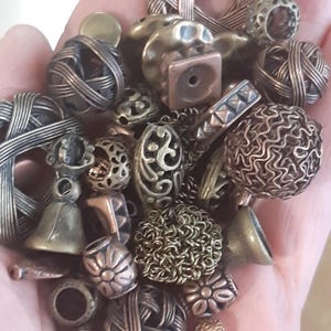 Grab Bag High Quality Copper, Brass, Bronze Metal Beads, BAG Full 3x2, Jewelry findings, charms