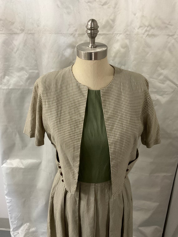 1950s vintage green fit and flare dress - Gem
