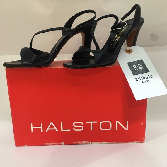 Vintage Halston Open Toed Pump.