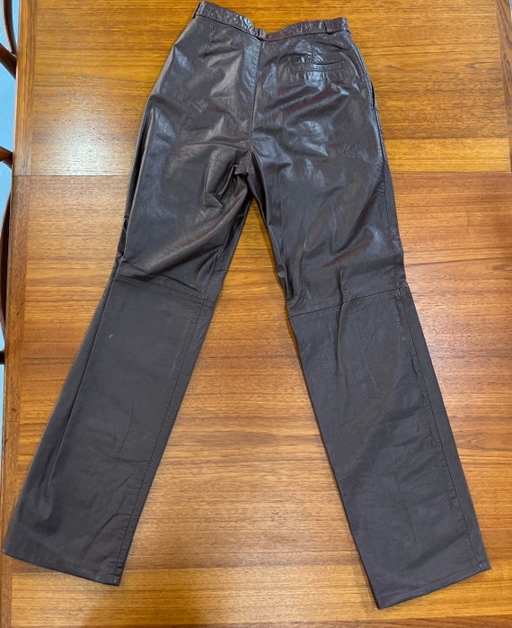 1980s Brown Leather Pants - image 2
