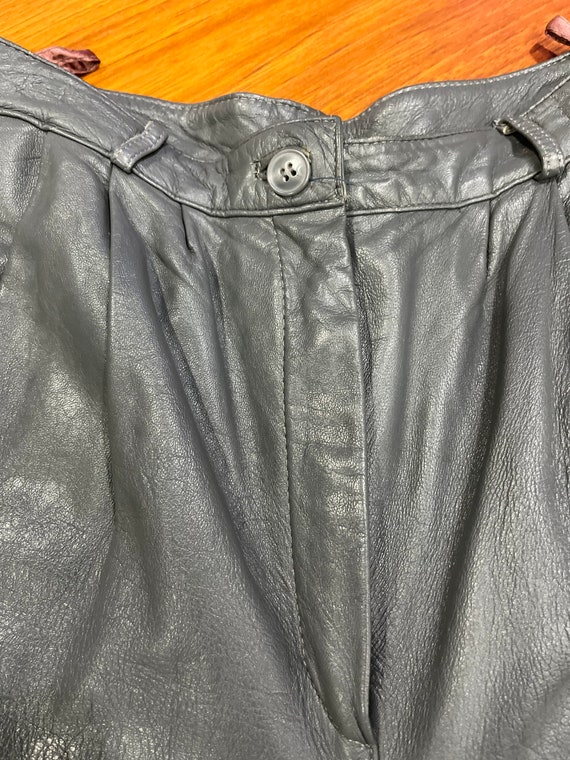 1980s Grey Genuine Leather Pants - image 6