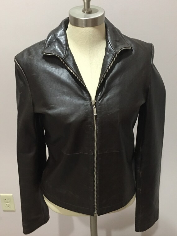 Vintage dark brown Esprit women’s leather Jack.