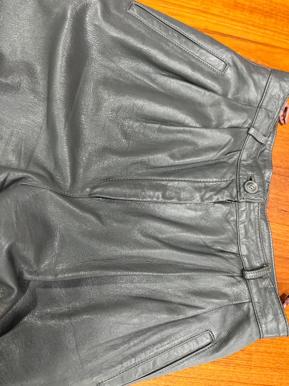 1980s Grey Genuine Leather Pants - image 8