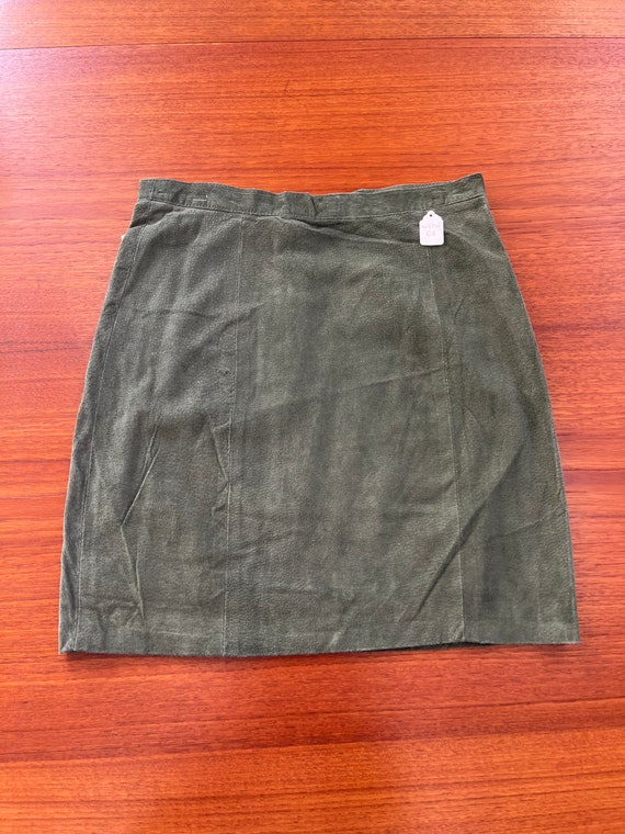 1980s Green Suede Skirt