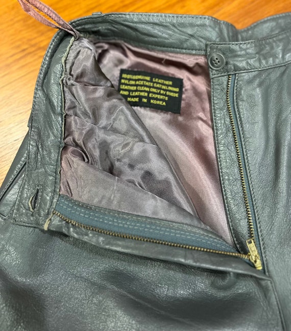 1980s Grey Genuine Leather Pants - image 7