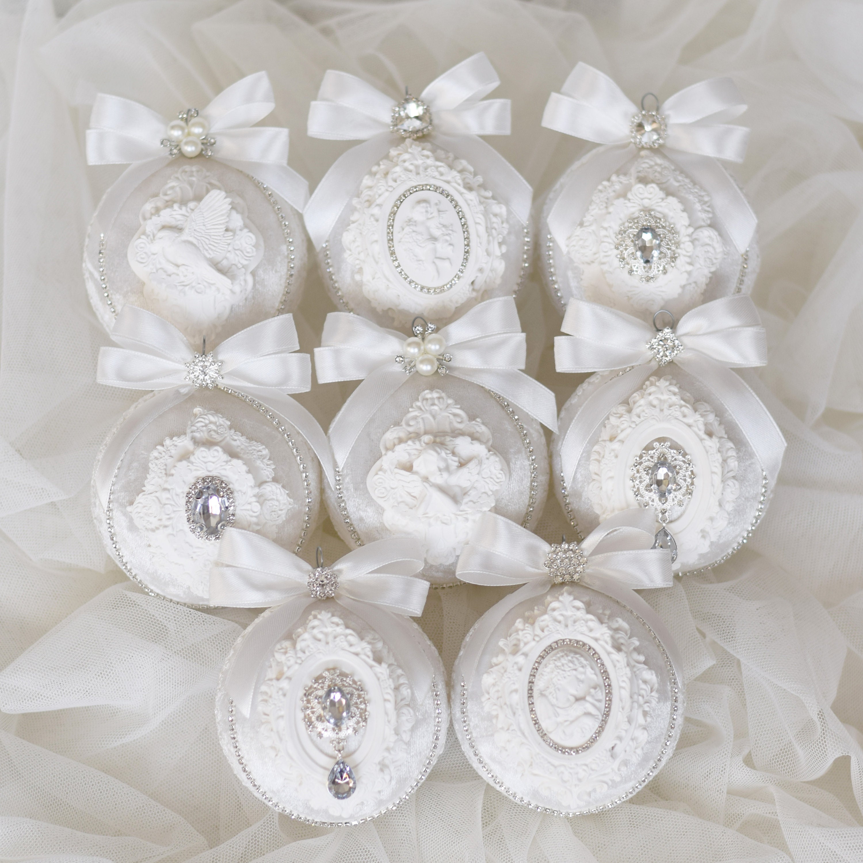 Christmas Rhinestones Ornaments Handmade Christmas Balls - Etsy UK