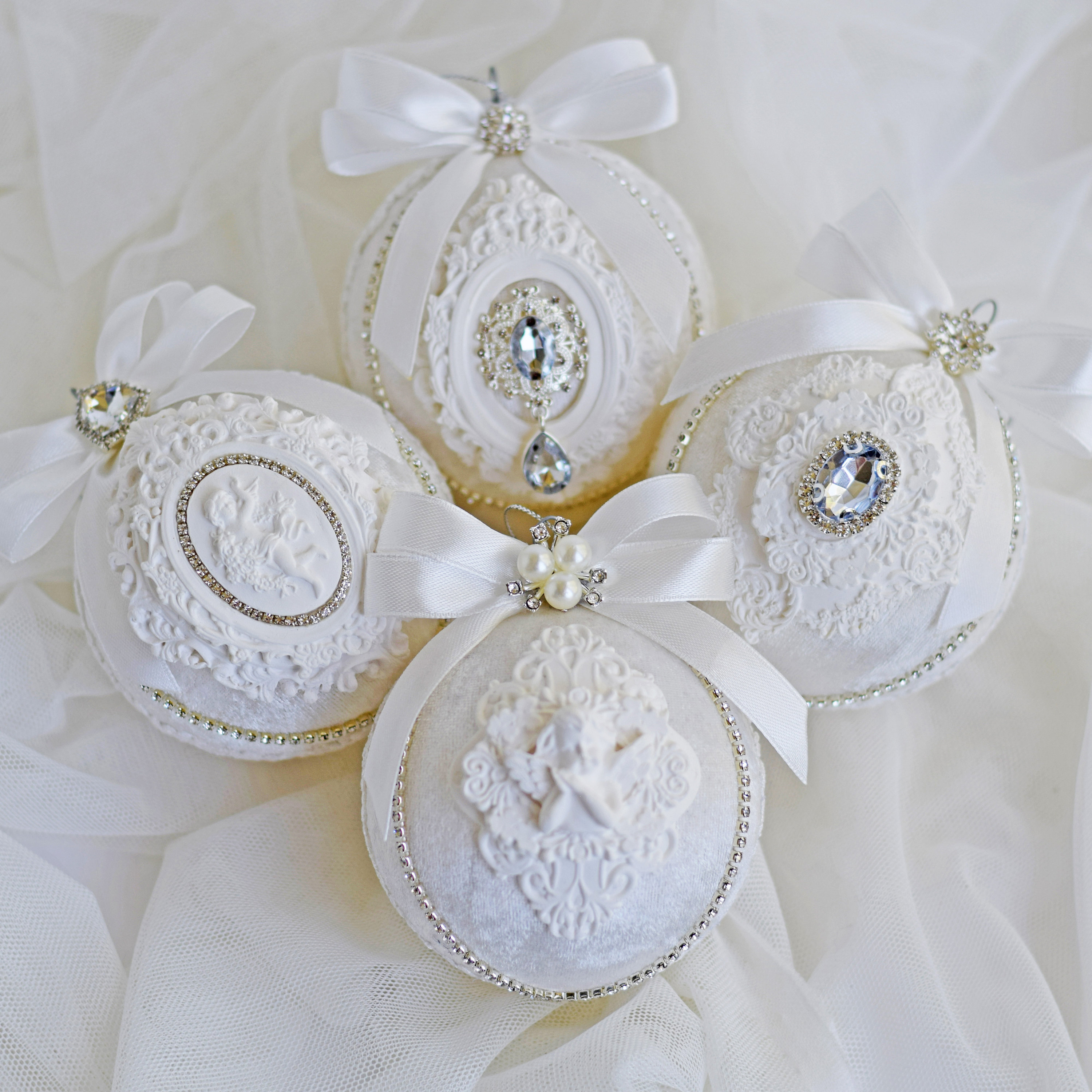 Christmas Rhinestones Ornaments Handmade Christmas Balls - Etsy UK