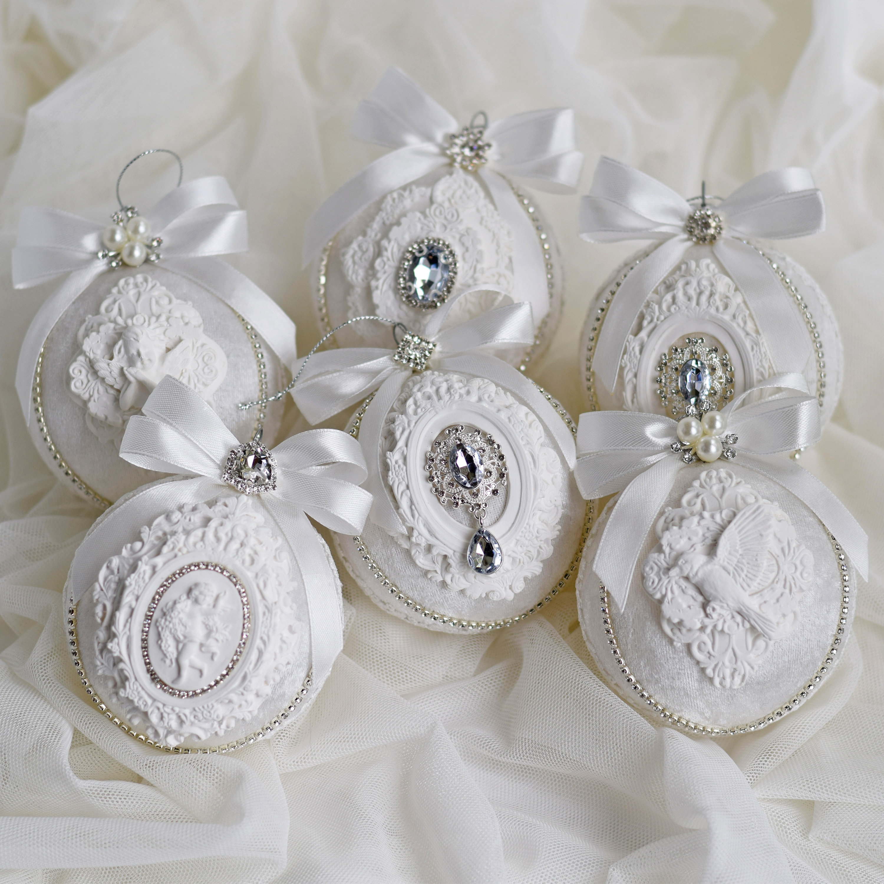 Christmas Rhinestones Ornaments Handmade Christmas Balls - Etsy UK