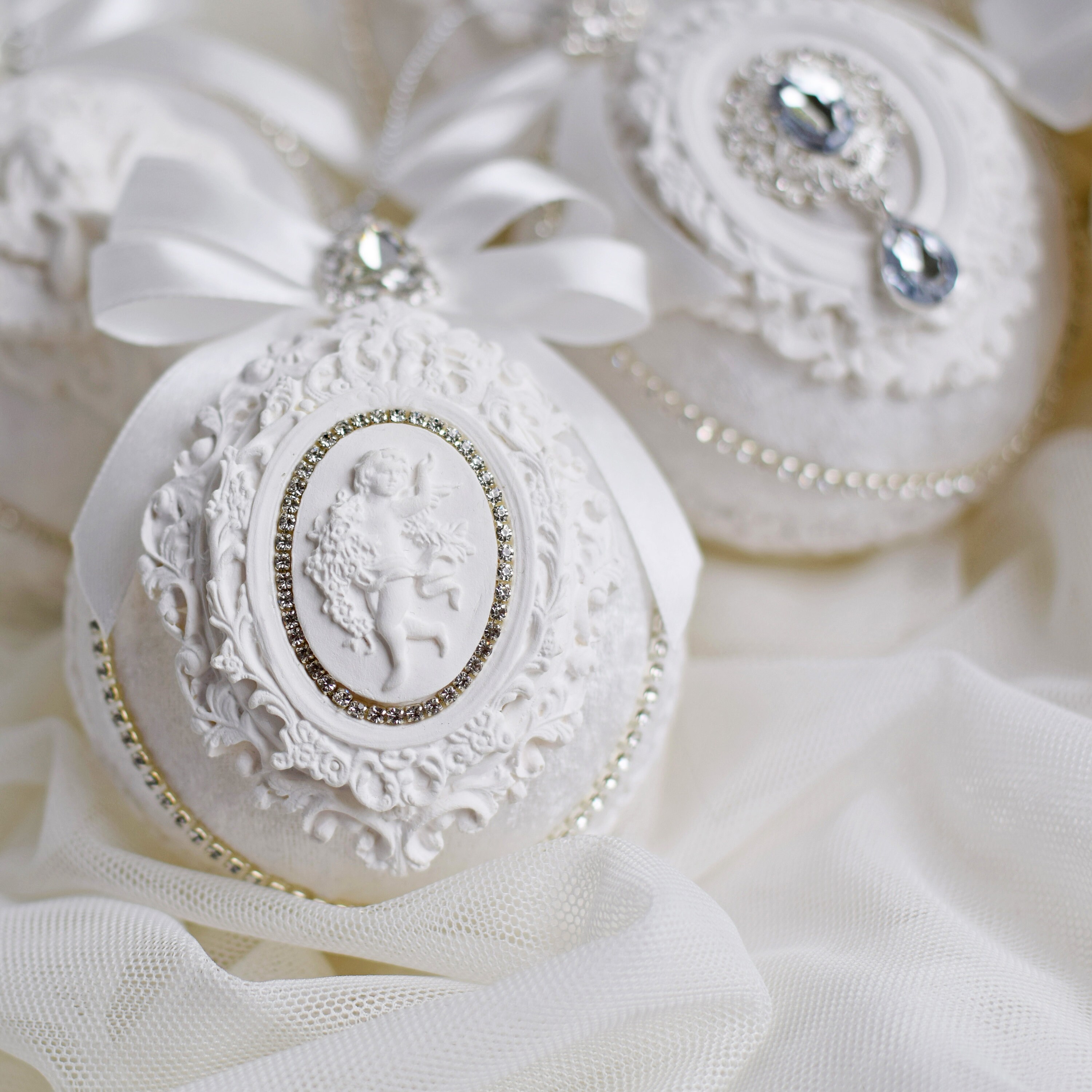 Christmas Rhinestones Ornaments Handmade Christmas Balls - Etsy UK