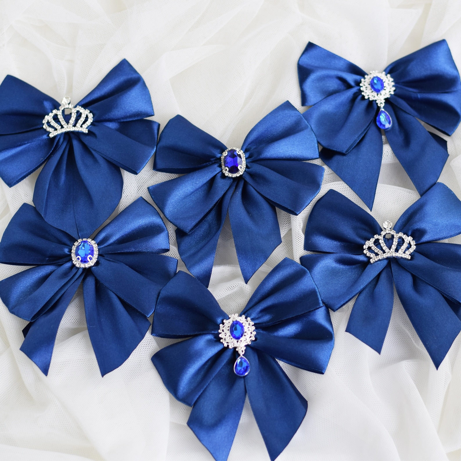 Christmas Tree Bows Satin Tree Bows Xmas Navy Blue Bows  Etsy
