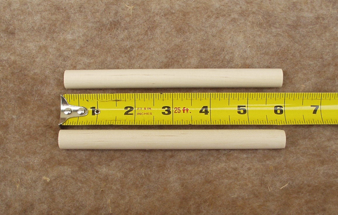 6 Inch Long Wooden Dowel Sticks at Half Inch Diameter Made of Birch ...