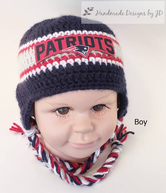 patriots crochet hat