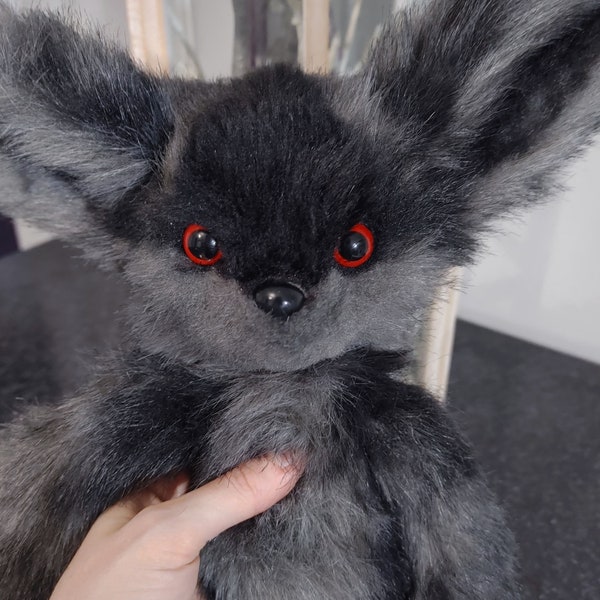 OOAK Large Weighted Grumpy Werewolf Puppy Floppy Stuffed Animal