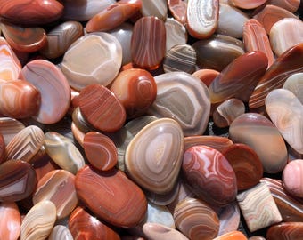 Polished Lake Superior Agate Cabochon Grab Bag Crafts, Jewelry or Collection 10 Count (#11)