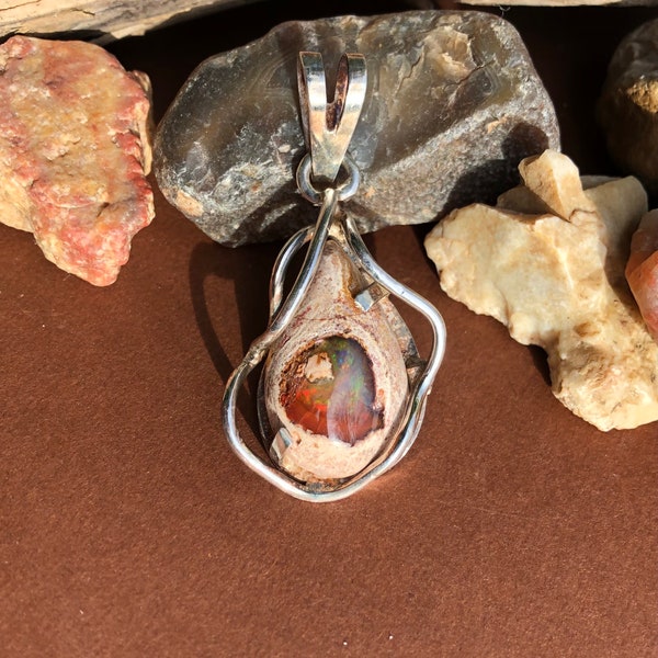 P-20 Mexican Opal Pendant set in .925 Sterling Silver