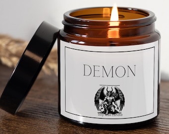 Demon candle | Dark folklore and mythology | Bookish gothic scent | Infernal library scent | Dark library decor