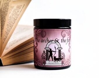 The archer and the fox /Book inspired candle / "Once upon a broken heart"