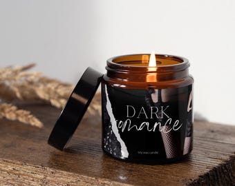 Dark Romance | Bookish soy wax scented candle | Spicy books | Book tropes | Dark library decor