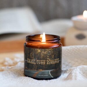 SMALL TOWN ROMANCE |  Bookish soy wax scented candle |  Book tropes