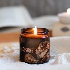 Cowboy Romance | Bookish soy wax scented candle | Small town