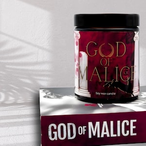 GOD OF MALICE | Legacy of Gods |Rinaverse | Book inspired soy wax candle | Dark romance