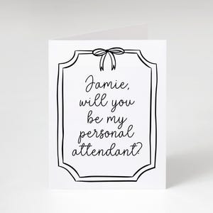 Personal Attendant Card, Proposal, Personalized Printed Card, Assistant of honor, Coordinator