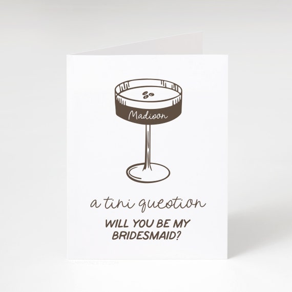 Espresso Martini Bridesmaid Proposal Card, Bridal Party Printed Card
