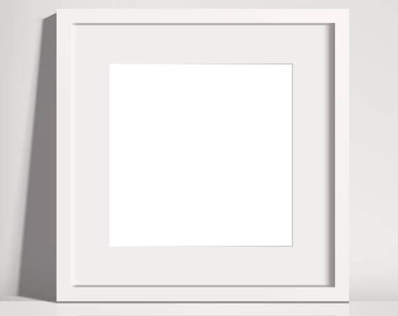 Square Frame Mockup White Picture Frame With Mat