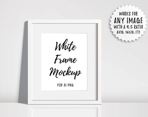 Frame Mockup White Picture Frame Empty Frame