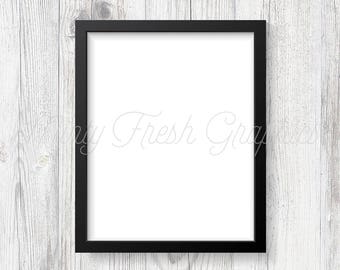 Frame Mockup - Black Picture Frame - White Wood Wall - 16x20 Frame - Social Media Photo - Photoshop PSD - Instant Download - Commercial Use