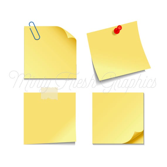 Sticky Note Clipart Planner Clipart Paper Post It Notes Etsy