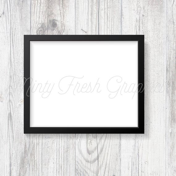 Frame Mockup Schwarzen Bilderrahmen Weisse Holz Wand 16 X Etsy