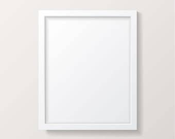 Frame Mockup - White Picture Frame - Empty Frame - Poster Mock up - Photoshop PSD - Vector EPS - Instant Download - Commercial Use