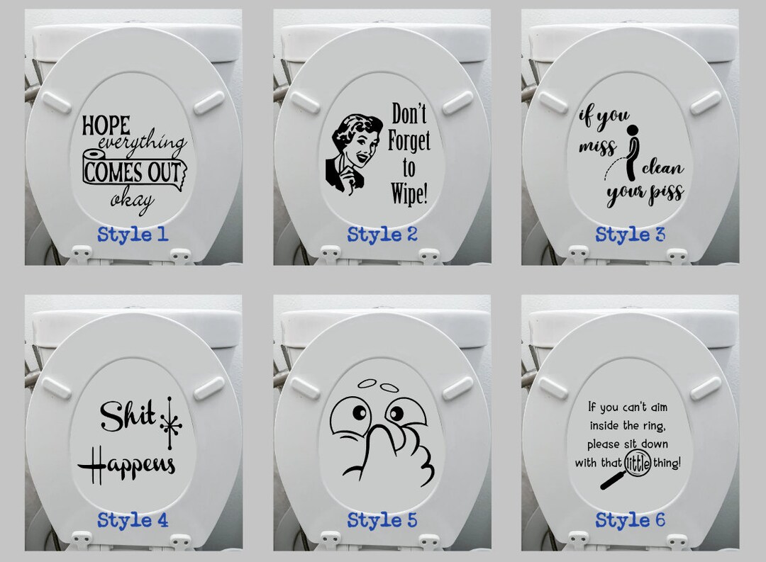 Toilet Seat Decals 4 Etsy
