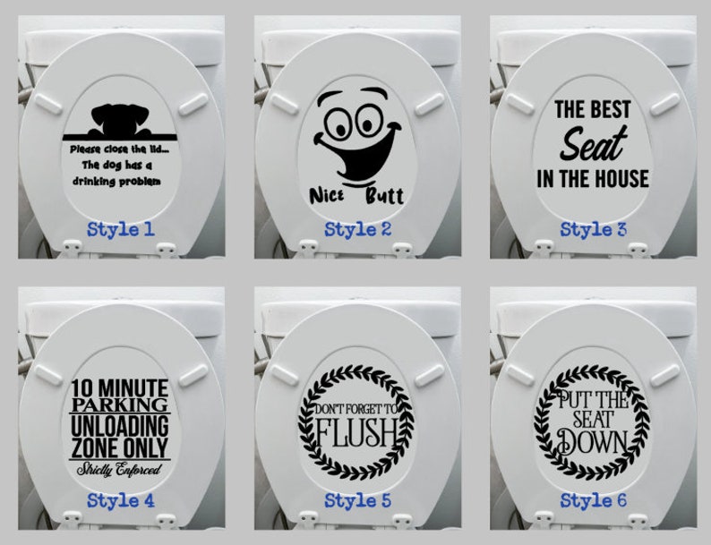 Toilet Seat Decals 2 Etsy