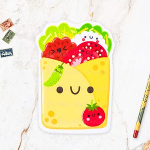 Carte postale burrito - carte postale alimentaire - carte postale de restauration rapide - carte postale alimentaire kawaii - carte postale découpée, format A6