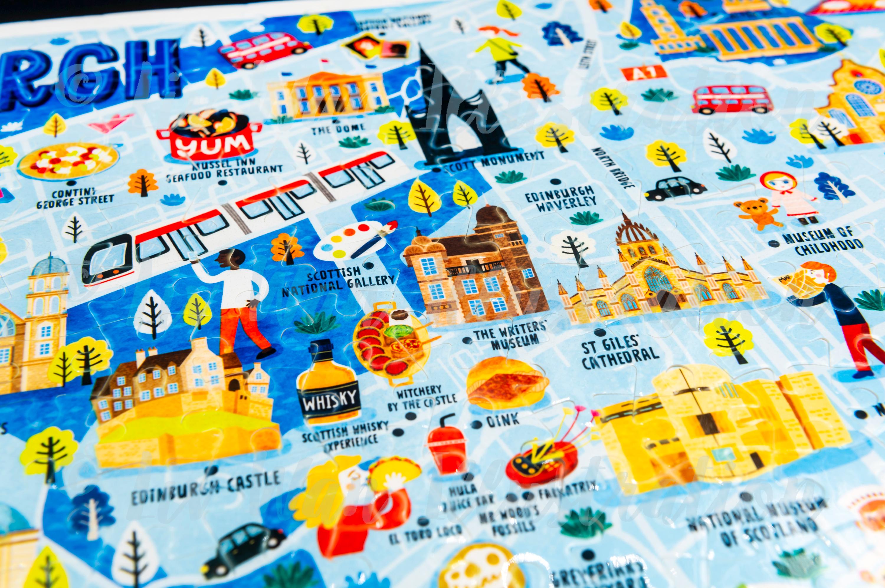 Edinburgh Map Puzzle - Map of Edinburgh - Edinburgh Map - Puzzle Gift ...