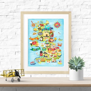 Poster carte du Royaume-Uni - carte du Royaume-Uni - carte du Royaume-Uni - carte du Royaume-Uni illustrée - oeuvre d'art murale - décoration d'intérieur - cadeau pour la maison - cadeau poster