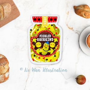 Carte postale de cornichons marinés. Carte postale amusante en forme de nouveauté. A6 5,8 pouces de hauteur