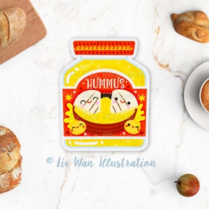 Carte postale de houmous - Carte postale de nourriture - Carte postale de cuisine - Illustration de nourriture - Carte postale découpée avec des matrices - Carte postale en forme - Cadeau de nourriture