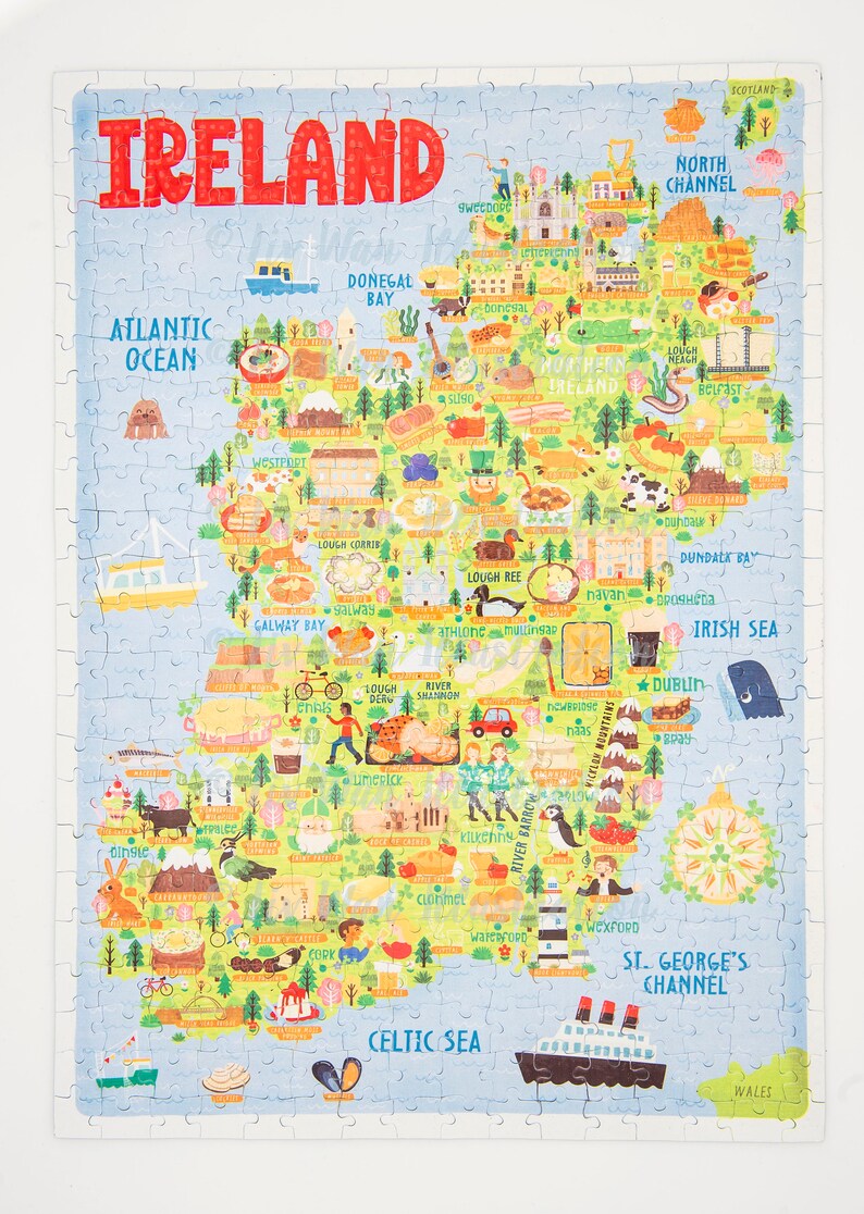 Ireland Map Jigsaw Puzzle. Premium Hand Made 300 Piece 40x28cm Etsy UK