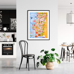 Poster de carte du Portugal - carte du Portugal - carte du Portugal - carte du Portugal illustrée - art mural - décoration d'intérieur - cadeau pour la maison - livraison gratuite