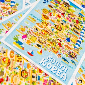 South Korea Map Postcard Map of South Korea South Korea Map Illustrated South Korea Map Travel Gift A6 postcard image 4