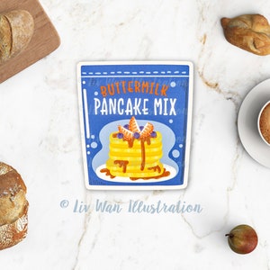 Carte postale mélange de crêpes - carte postale de nourriture - carte postale de cuisine - illustration de nourriture - carte postale découpée - carte postale en forme - cadeau de nourriture
