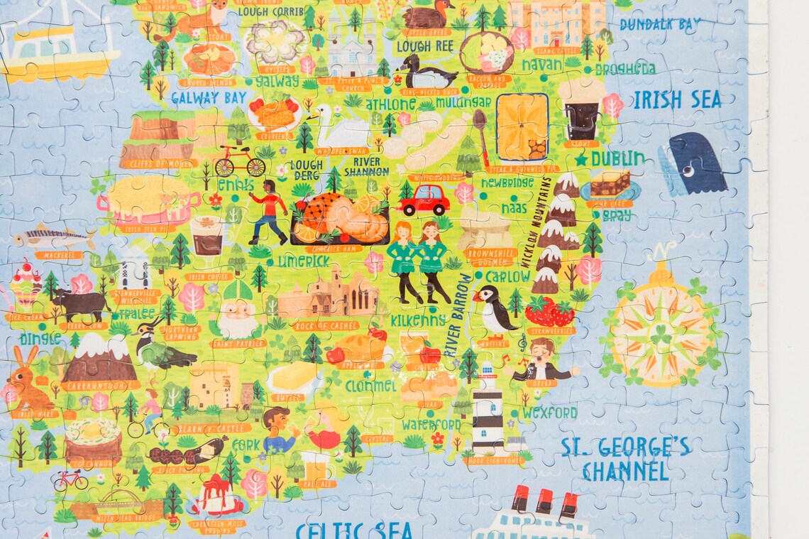 Ireland Map Jigsaw Puzzle. Premium Hand Made 300 Piece 40x28cm Etsy