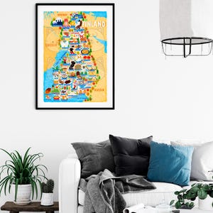 Plakat z mapą Finlandii - Mapa Finlandii - Mapa Finlandii - Ilustrowana mapa Finlandii - Sztuka ścienna - Wystrój domu - Prezent do domu - Plakat na prezent Darmowa wysyłka zdjęcie 2