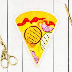 Carte postale Pizza Ortolana - Carte postale pizza - Cadeau pizza - Carte postale nourriture - Carte postale découpée - Carte postale en forme - Cadeau nourriture