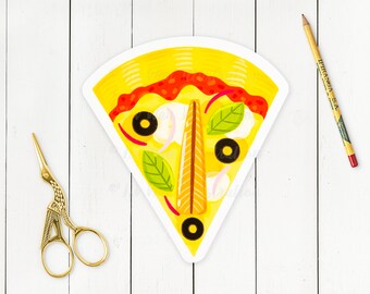 Carte postale pizza aux anchois - Carte postale pizza - Cadeau pizza - Carte postale nourriture - Carte postale découpée - Carte postale en forme - Cadeau nourriture