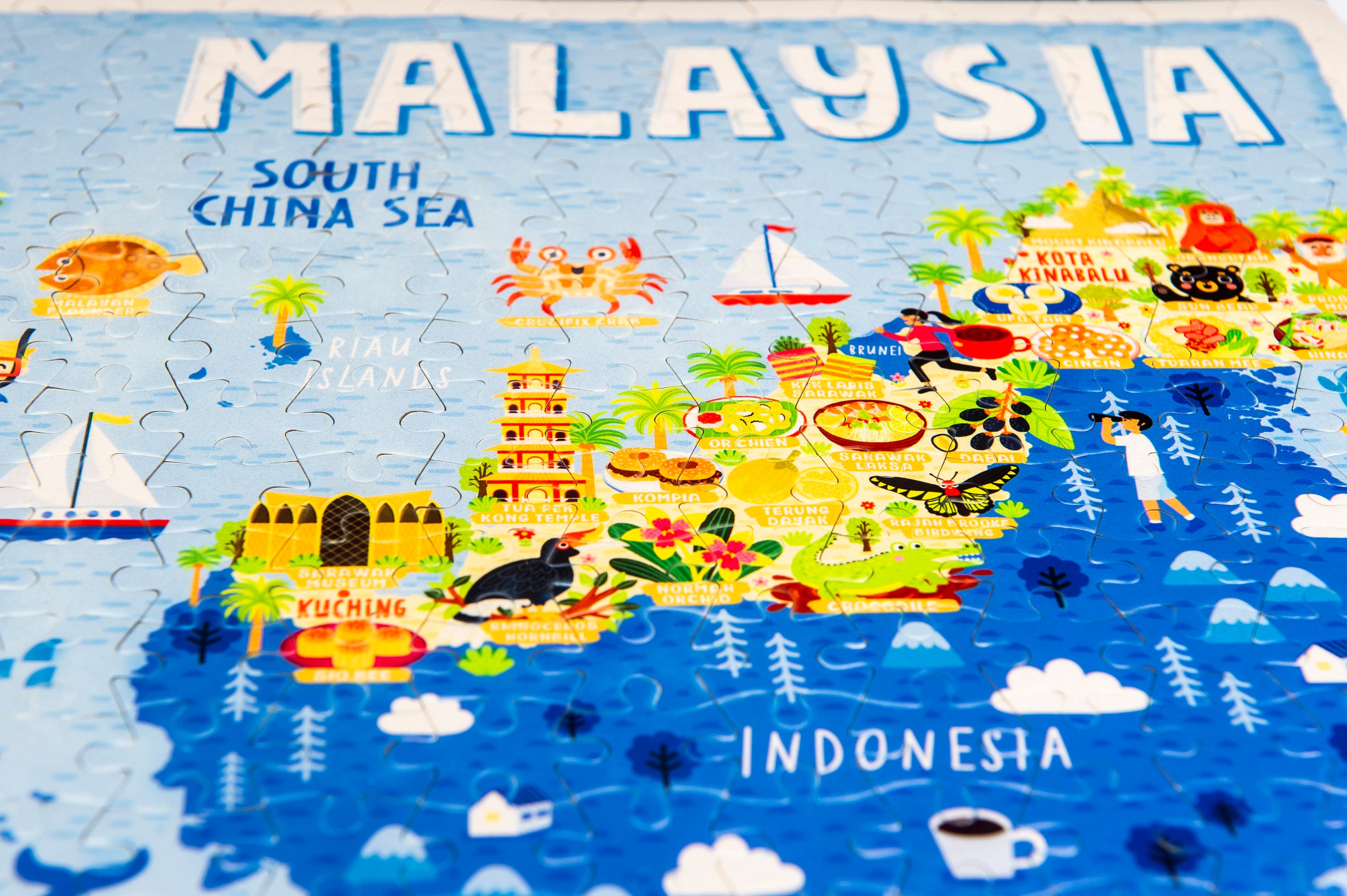 Malaysia Map Jigsaw Puzzle. Premium Hand Made 300 Piece Etsy UK