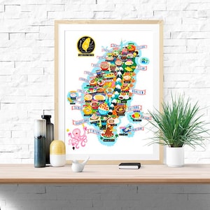 Poster de carte de cuisine de rue de Taiwan - carte de Taiwan - carte de Taiwan - carte de Taiwan illustrée - art mural - décoration d'intérieur - cadeau pour la maison - cadeau poster